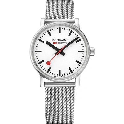 Shop Mondaine Mse-35110-sm Evo2 Stainless Steel Watch In Silver