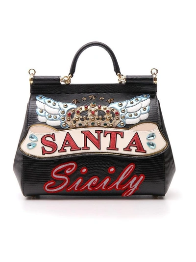 Shop Dolce & Gabbana Sicily Santa Print Top Handle Bag In Multi