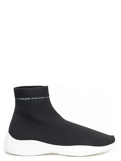 Shop Prada Sock Sneakers In Black