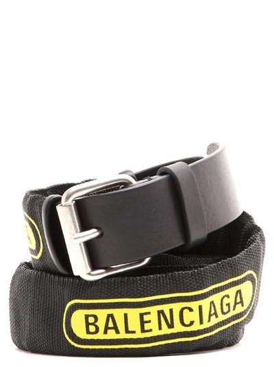 Shop Balenciaga Logo Webbing Belt In Multi