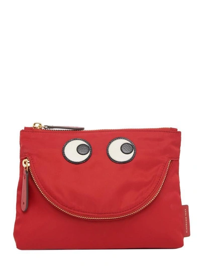 Shop Anya Hindmarch Happy Eyes Pouch In Red