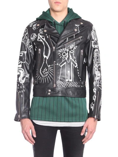 Shop Diesel Black Gold "loragraph" Biker Jacket In Black