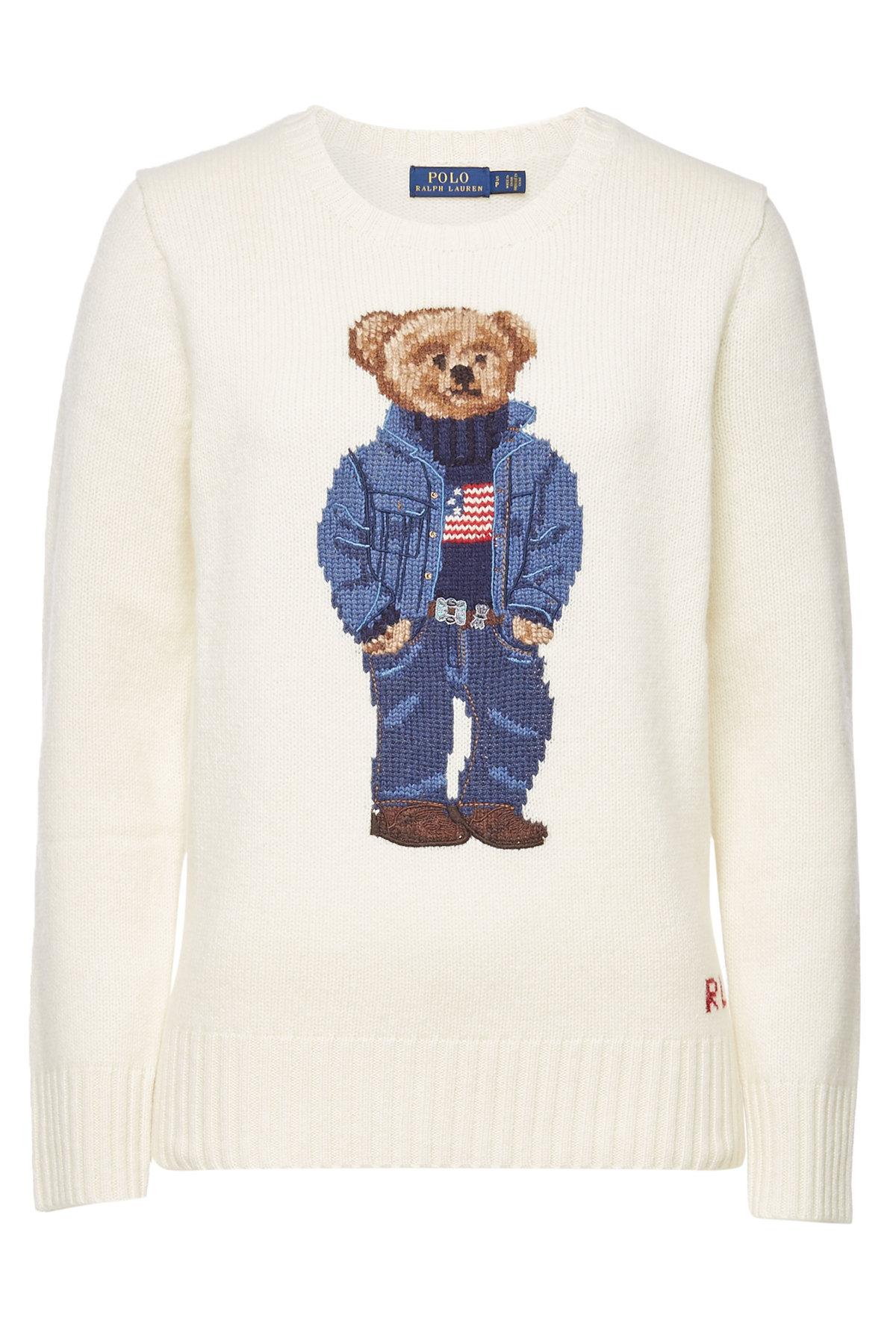 ralph lauren bear wool sweater