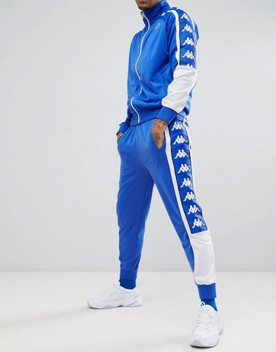 Kappa Joggers With Large Logo Taping In Blue - Blue | ModeSens