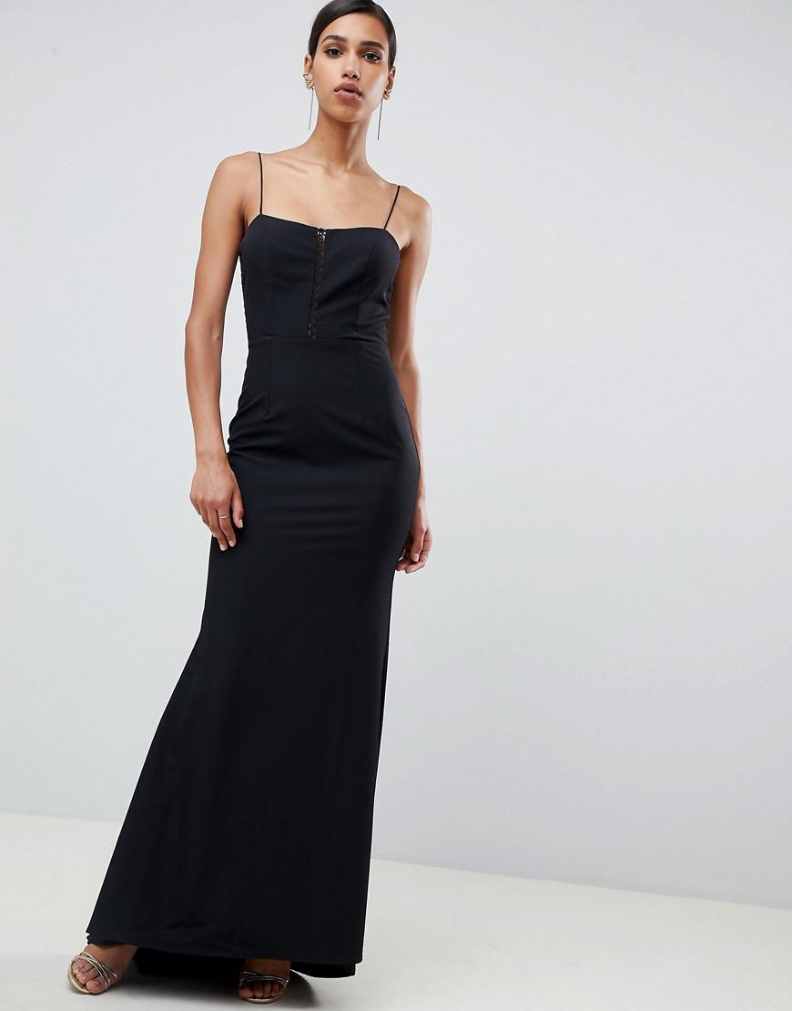 black cami maxi dress