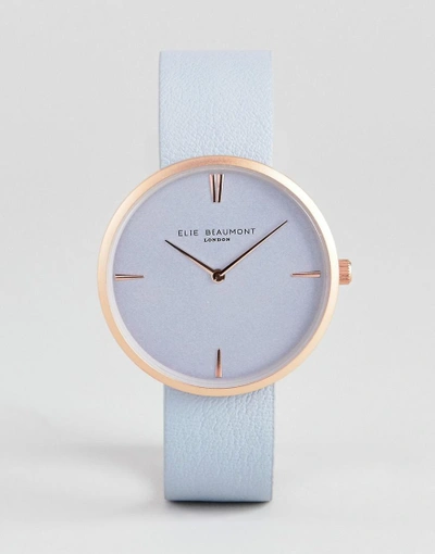 Shop Elie Beaumont Eb817.5 Watch With Rose Gold Case And Blue Strap - Green