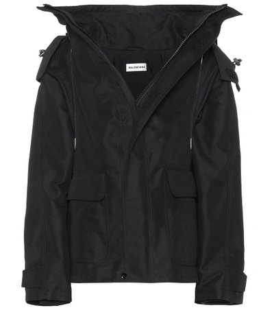 Shop Balenciaga Swing Cotton-blend Jacket In Black