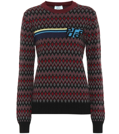 Shop Prada Wool And Cashmere Sweater In Multicoloured