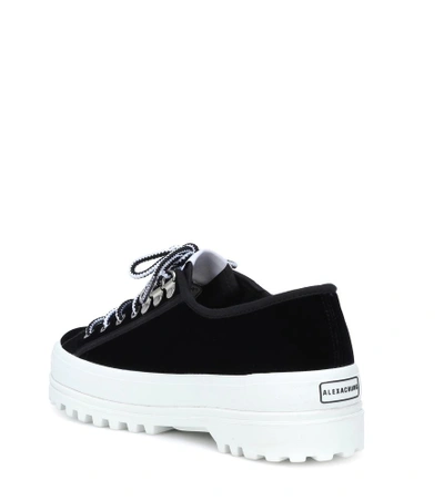 Shop Alexa Chung X Superga® Griffith Low Velvet Sneakers In Black