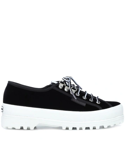 Shop Alexa Chung X Superga® Griffith Low Velvet Sneakers In Black