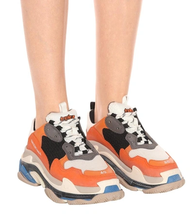 Shop Balenciaga Triple S Sneakers In Multicoloured