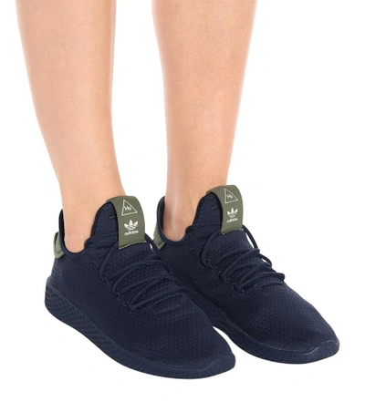 Shop Adidas Originals By Pharrell Williams Tennis Hu Sneakers In Blue
