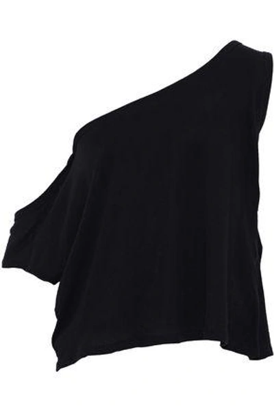 Shop Iro Woman Kael One-shoulder Cotton And Silk-blend Jersey Top Black