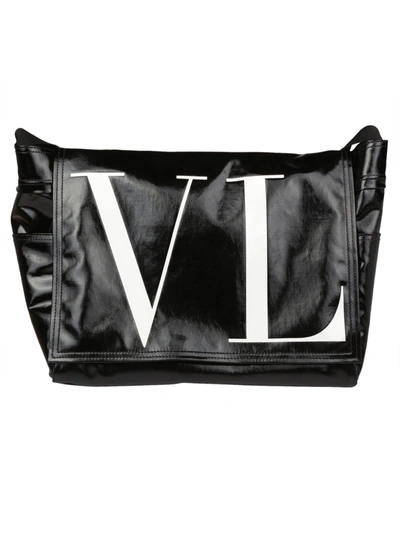 Shop Valentino Medium Messenger Bag In Nero / Bianco