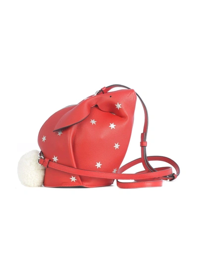 Shop Loewe Mini Bag Bunny Stars In Scarlet Red Silver