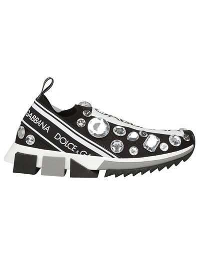 Shop Dolce & Gabbana Sneakers In Nero/crystal