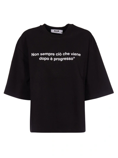 Shop Msgm Progresso T-shirt In Black