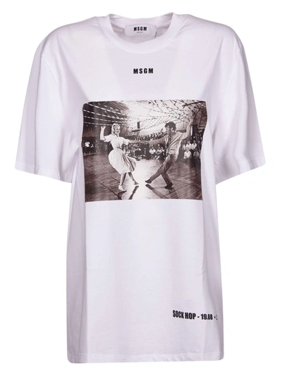 Shop Msgm Photographic Print T-shirt In White