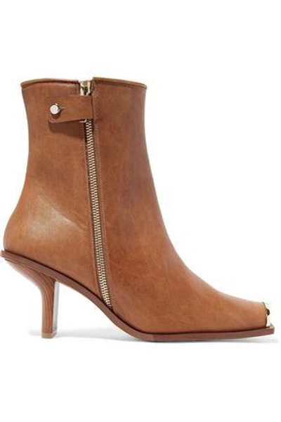 Shop Stella Mccartney Faux Leather Ankle Boots In Tan