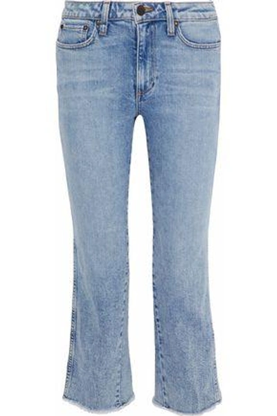 Shop Alice And Olivia Alice + Olivia Woman Perfect Cropped Mid-rise Bootcut Jeans Mid Denim