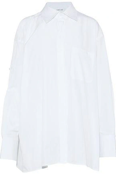 Shop Helmut Lang Woman Oversized Cotton-poplin Shirt White