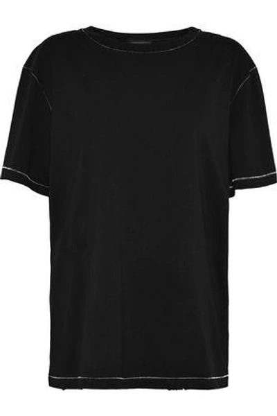 Shop Helmut Lang Woman Cotton-jersey T-shirt Black
