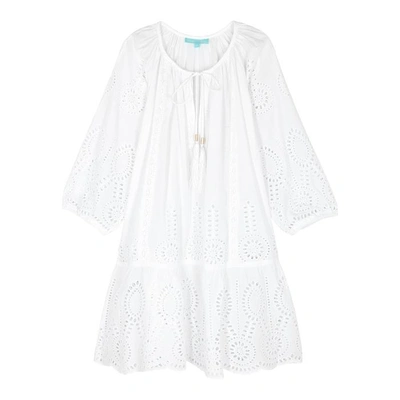 Shop Melissa Odabash Ashley Eyelet-embroidered Cotton Dress In White