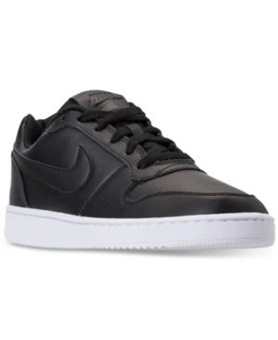 Shop Nike Women's Ebernon Low Casual Sneakers From Finish Line In Black/black-white