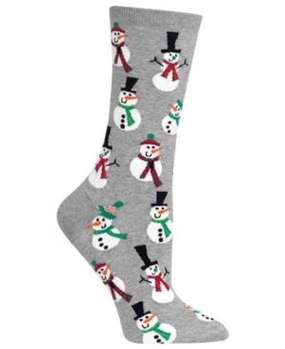 Shop Hot Sox Women's Snowmen Crew Socks In Sweatshirt