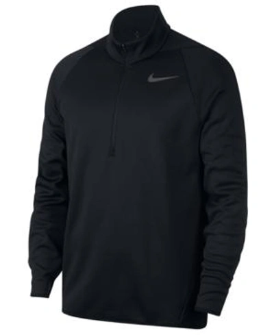 Shop Nike Therma Quarter-zip Top In Black