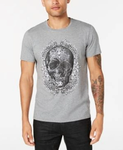 Shop Just Cavalli Men's Skull Graphic T-shirt In Grey Melange