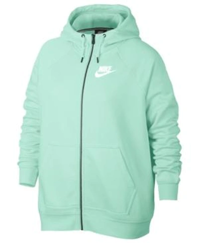 Shop Nike Plus Size Sportswear Zip Hoodie In Igloo/ White