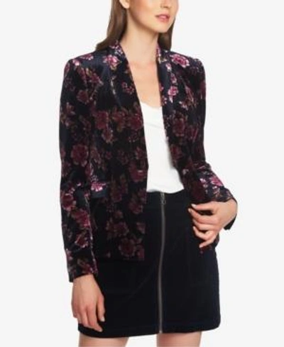 Shop 1.state Gallant Garden Velvet Blazer In Blue Night