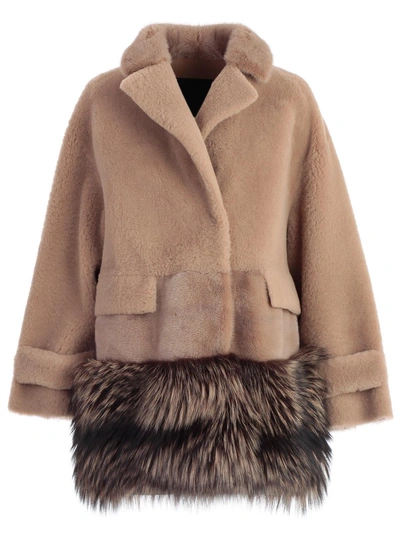 Shop Blancha Fur Paneled Jacket In Birch