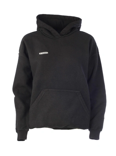 Shop Vetements Logo Patched Hoodie In Black