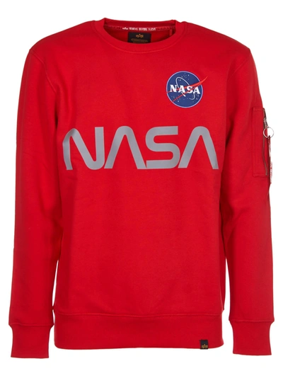 Shop Alpha Industries Nasa Sweatshirt In Red
