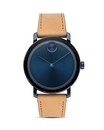 Shop Movado Bold Large Evolution Watch, 40mm In Blue/tan