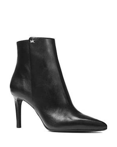 Shop Michael Michael Kors Women's Dorothy Leather High-heel Booties In Black