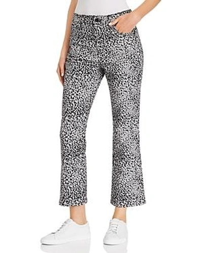 Shop Rag & Bone /jean Hana Flocked Cropped Flared Jeans In Gray Cheetah