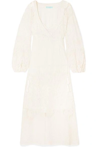 Shop Melissa Odabash Melissa Cotton-blend Lace Dress In Cream