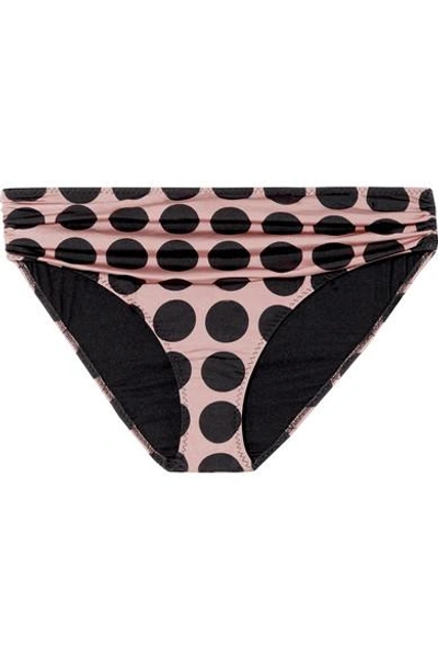 Shop Stella Mccartney Ballet Dots Ruched Printed Bikini Briefs In Blush
