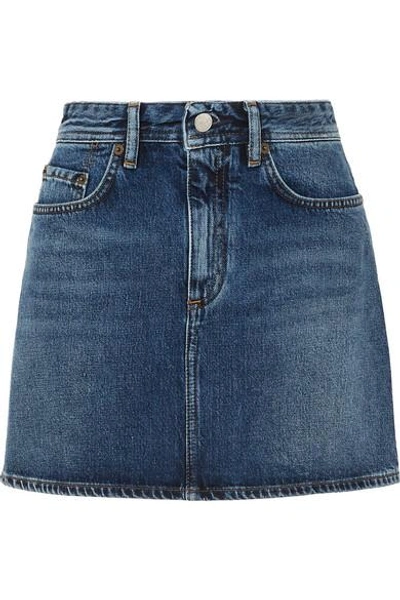 Shop Acne Studios Denim Mini Skirt In Mid Denim