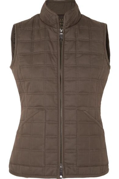 Shop James Purdey & Sons Quilted Cotton Vest In Army Green