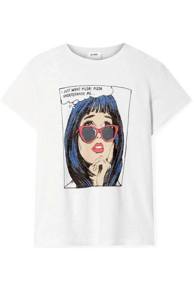 Shop Re/done Classic Printed Cotton-jersey T-shirt In White