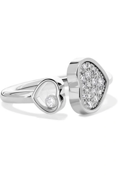 Shop Chopard Happy Hearts 18-karat White Gold Diamond Ring