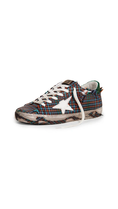 Shop Golden Goose Superstar Sneakers In Check/green