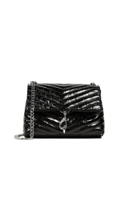 Shop Rebecca Minkoff Edie Quilted Crossbody Bag In Black