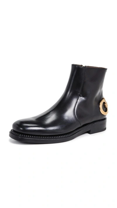 Shop Ferragamo Bankley Gancini Heel Runway Boots In Black