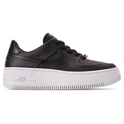 Shop Nike Women's Air Force 1 Sage Xx Low Casual Shoes In Black/black/white