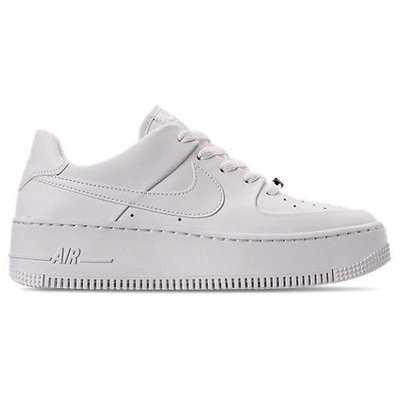 Shop Nike Women's Air Force 1 Sage Xx Low Casual Shoes In White/white/white